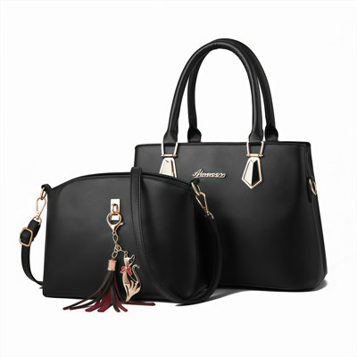 2 pièces / ensemble de sacs fourre-tout en cuir PU sacs à main pour femmes