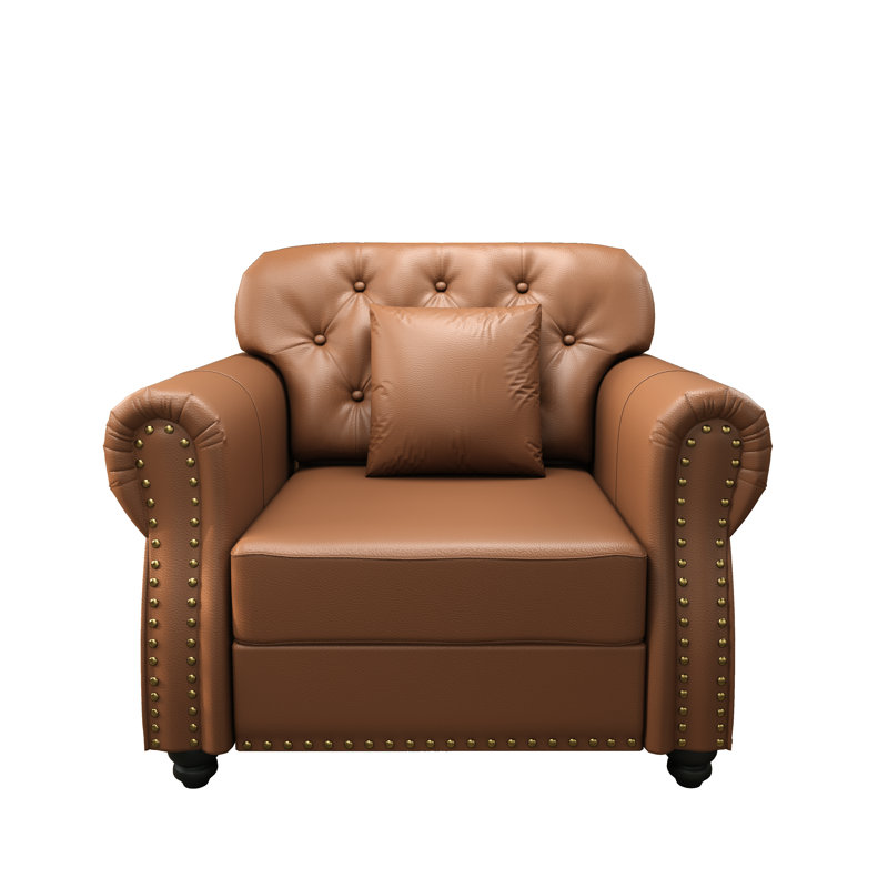 Fauteuil Chesterfield 41,3 po, Brun