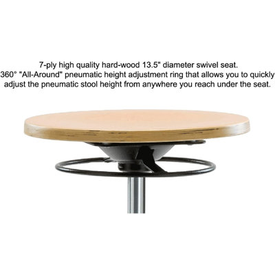 PERCH Wood Stool | Desk Height 16-21"