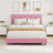 Heavy-Duty Platform Bed Frame, With Height Adjustable Fabric Headboard-2128307092-2128307091
