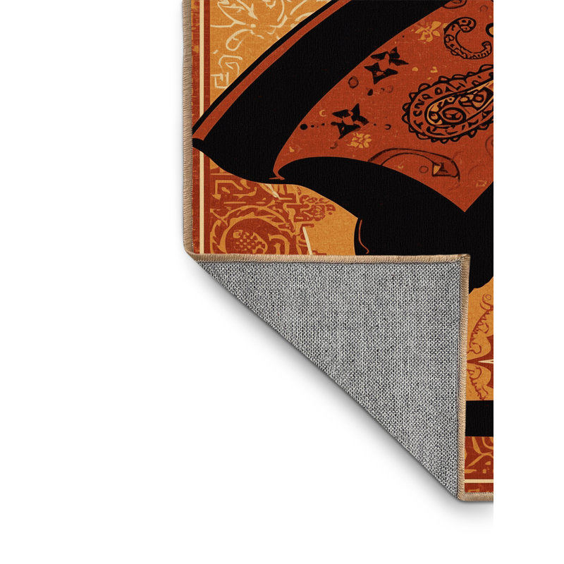 Tapis brun classique lavable à la machine Cilegon Buccaneer Raider - reliure brun clair, 7 x 9