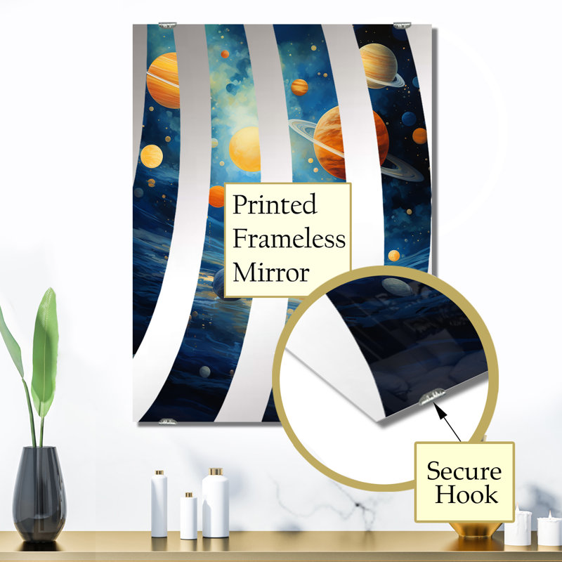 Hailer - Miroir mural décoratif planètes MIR139091, 32 po x 24 po