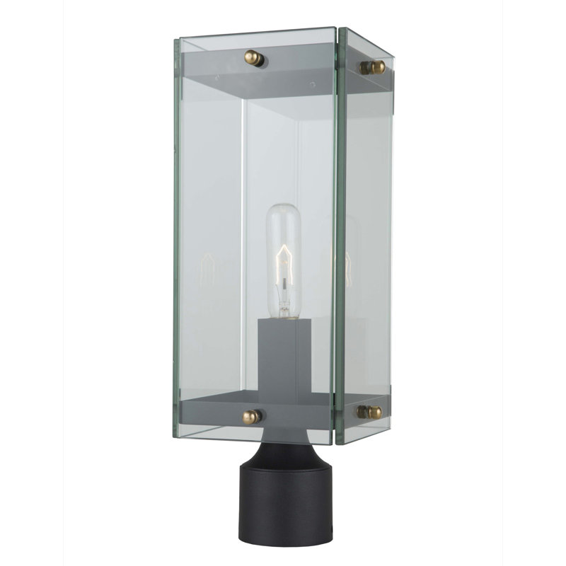 Tête de lanterne câblée noire à 1 lumière Bradgate, H 19,25 po x l 6,75 po x P 6,75 po