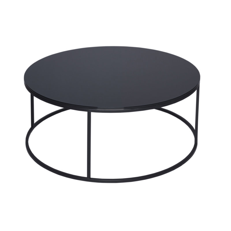Licata Sled Coffee Table, 39.6 cm H x 100 cm W x 100 cm D, Black / Black