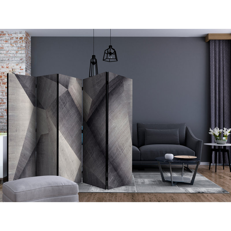 225cm W x 172cm H 5 - Panel Wood Folding Room Divider