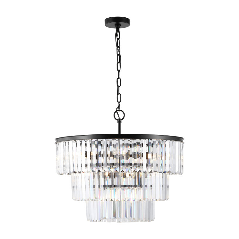 Maisy-Jayne 10 - Light Dimmable Tiered Chandelier, Black