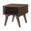 Table de bout avec rangement 1pc et finition noyer