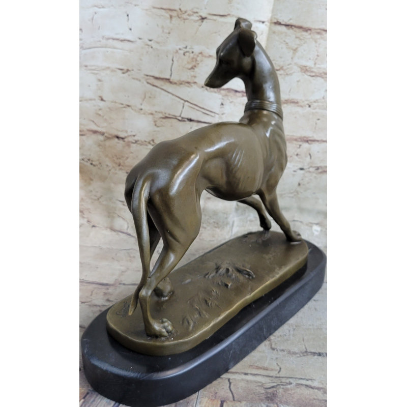 Handmade LARGE Bronze of a Whippet Greyhound Dog Classic Masterpiece Figurine
