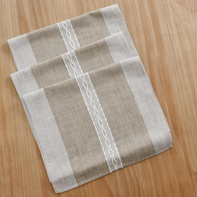 Braided Striped Table Runner Rustic Embroidery Coffee Table Runners For Decorations Weddings Holiday