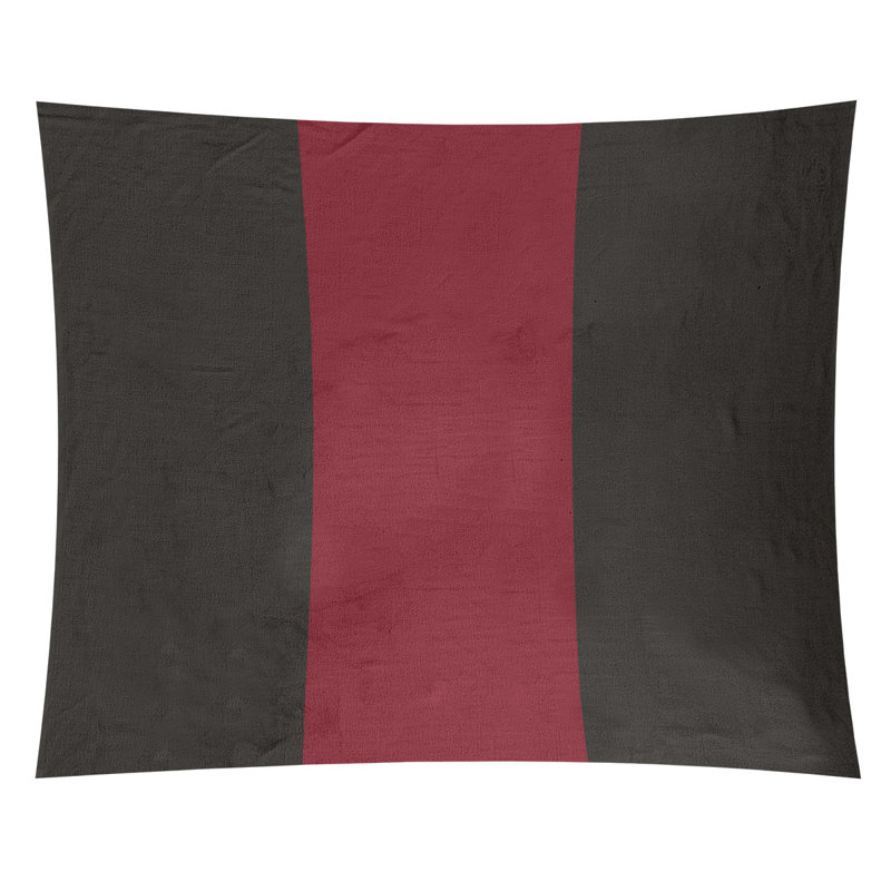 Polyester Tapestry, 51" H x 60" W x 2" D, Black/Brick Red/Black