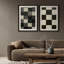 Ensemble de 2 décorations murales modernes modernes abstraites à damier pour bureau ou entrée, 26 po x 36 po-2101367541-2101367546-2101367542