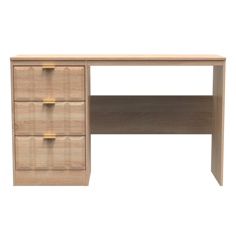 Besian 3 Drawer Desk  (Ready Assembled), Bardolino Oak
