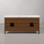 Meuble-lavabo double en marbre blanc Carrara de 72 po Klemenc