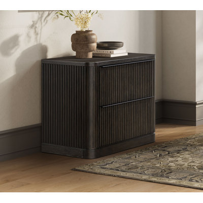 Wood Lateral File With Legal/Letter File Drawer, Office Storage, Brown
