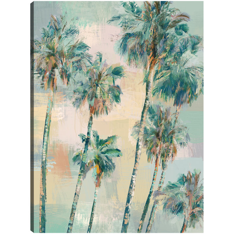 Island Breeze Blue and Green Canvas Art Print, 36" x 27"
