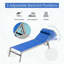 Ensemble de 3 chaises longues pour patio avec 5 positions réglables et table d'appoint