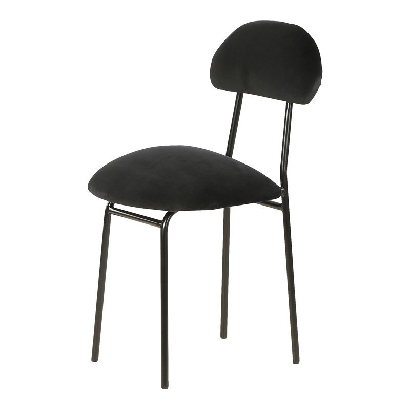 Plum Upholstered Slipper Chair, Black