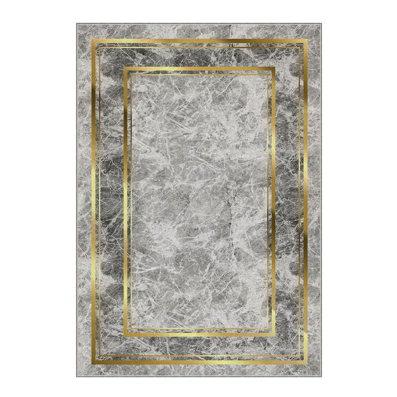 Premium Woven Carpet, 4 ft x 6 ft, 100% Polyester, 740 g/m² | Non-Slip Felt Dot Underside, Machine Washable at 86°F, Low Pile Height: 0.2 in | Digital Print Design, Easy to Clean & Maintain, Ideal for Living Room & Office