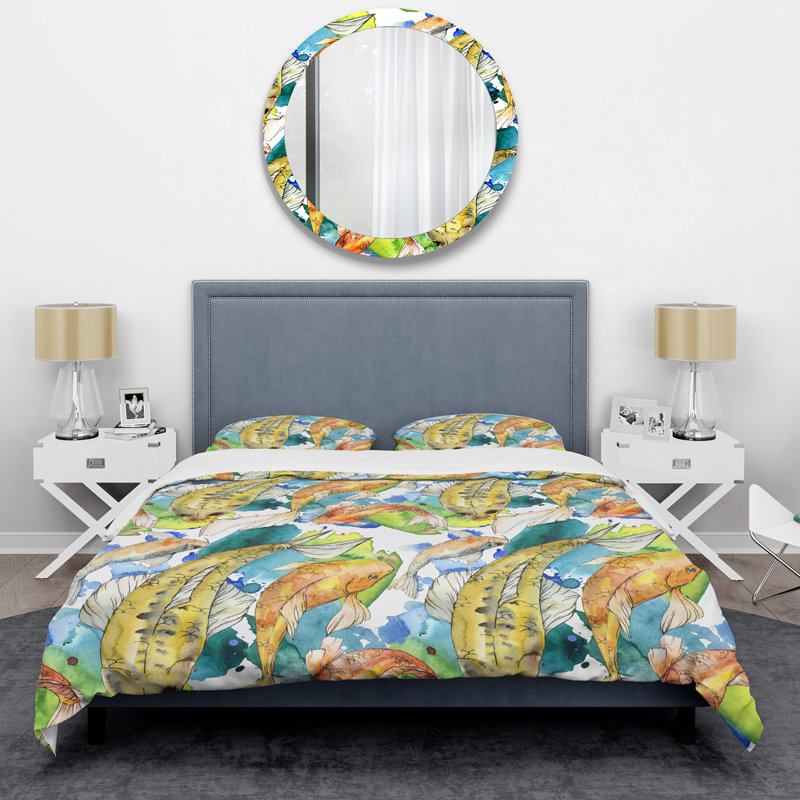 Ensemble de housse de couette en microfibre jaune / vert 3 pièces