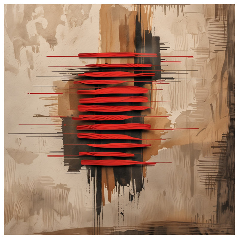 Red Abstract Brushstrokes Comforter, Twin Extra Long