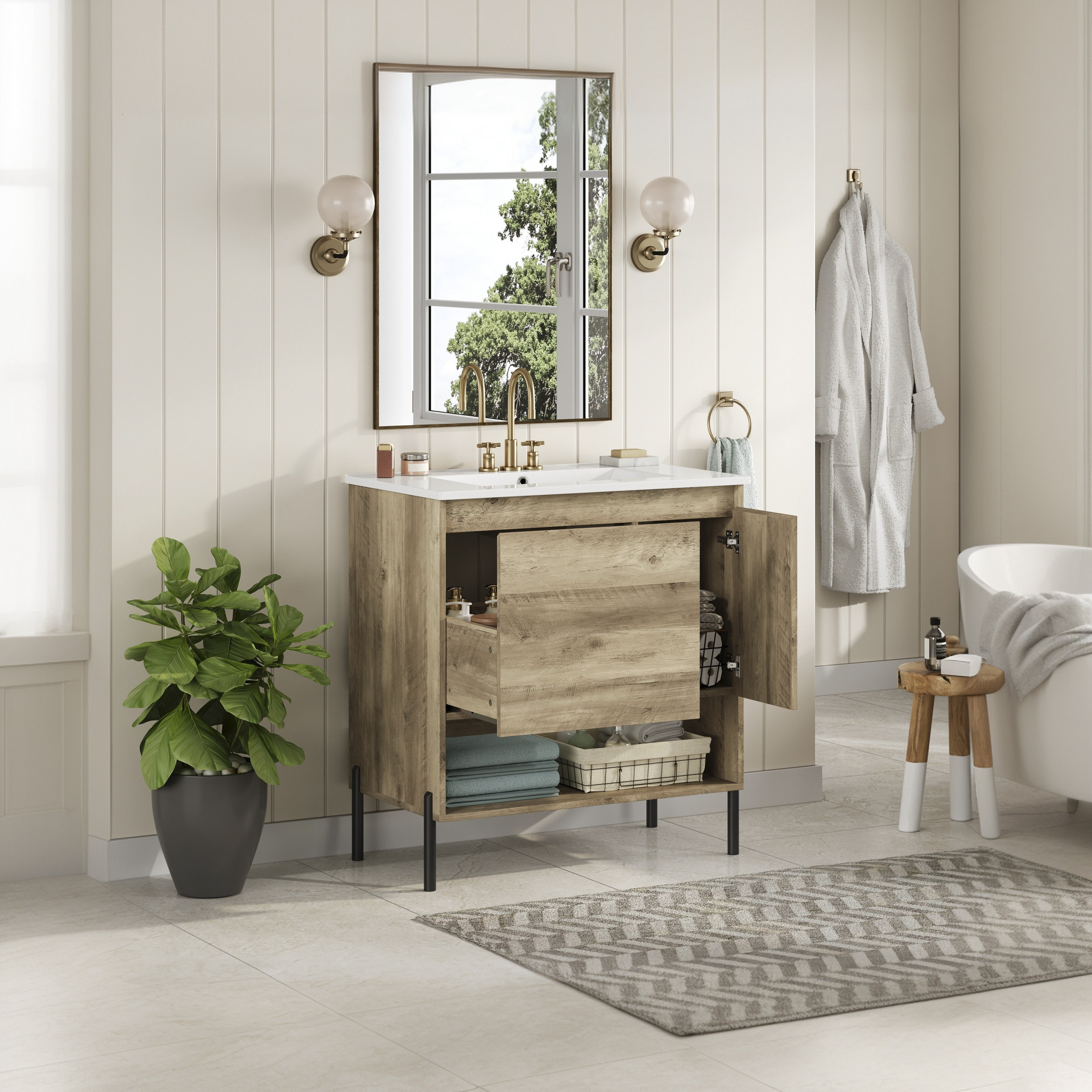 Coiffeuse Enfant Avec Miroir Lumineux Et Tabouret - Rose - Meuble Jouet Dressing