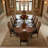 Villa Valencia Traditional Wood and Leather Dining Arm Chair