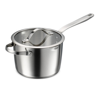 Casserole en acier inoxydable à 4 plis avec couvercle en verre Tempont de Quadontina