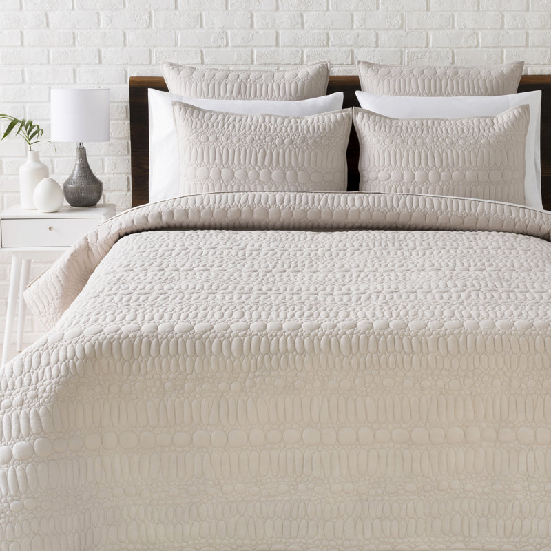 Pressnell Cotton Quilt, Aqua, Full/Queen