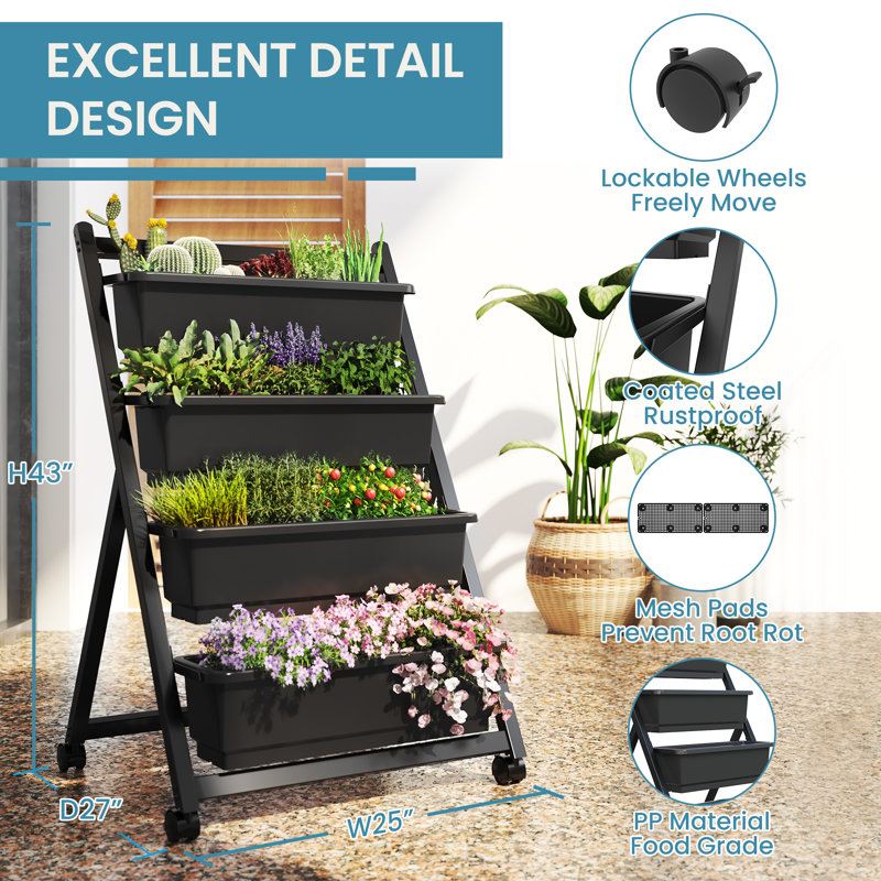 Jardinières surélevées verticales à 4 niveaux Kushmita, 2