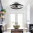 20" Black Modern Led Ceiling Fan Light With Remote & Crystal Design-1137966896
