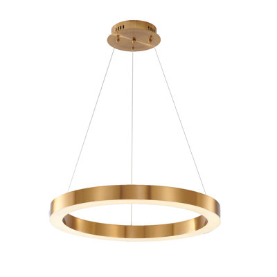 Lustre moderne 1 lumière DEL dorée Hazael