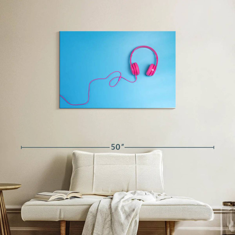 Abarca Pink Headphones, 24" H x 36" W