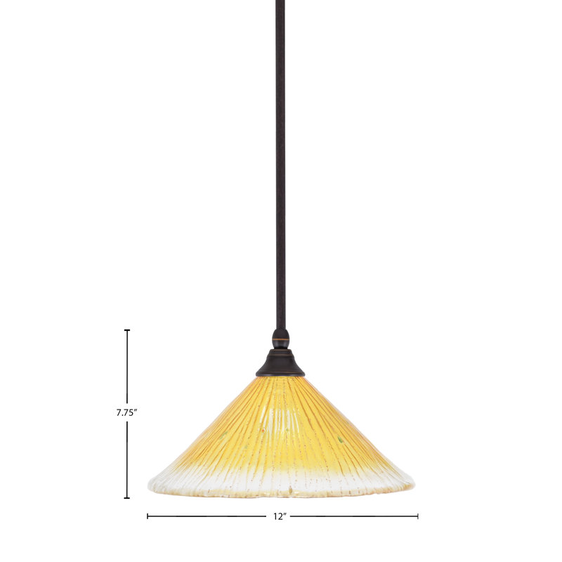 Fogarty Stem Hung Mini Pendant Shown With 12" Gold Champagne Crystal Glass, Brushed Nickel