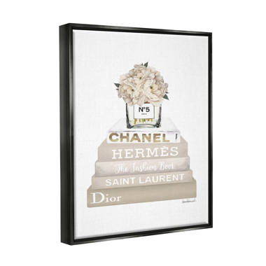 Sparkle Shoe louis Vuitton, Dior, Prada White Roses Wall Art in a diamond  crush frame