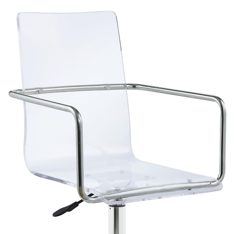 Chaise de travail contemporaine en acrylique avec base et hauteur réglable pour une expérience de bureau