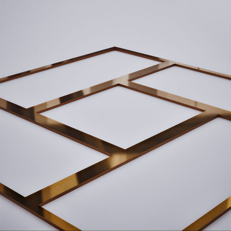 Miroir bronze Sheffield, Bronze, 15.38" H x 15.375" W x 0.125" D