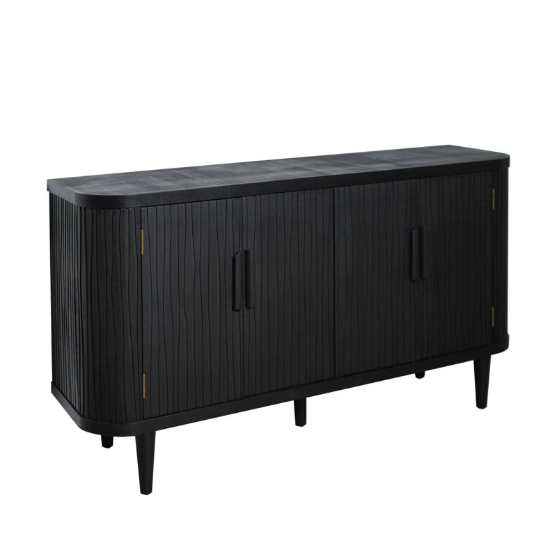 Armoire en bois 4 portes, Noir, noir, noir, noir
