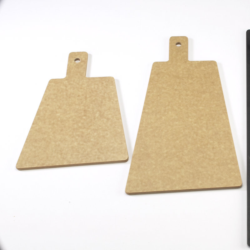 Trapezoid Flat Bread Serving Board with Handle, Natural, 15.63" x 8"