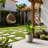 11 in. Stone Gray(Upgraded Interior) Medium Concrete Round Planter / Pot with Drainage Holes for Indoor & Outdoor-1100827121-1100827021