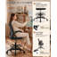 Chaise de dessinateur en filet, chaise de bureau, tabourets de bureau, chaise de dessinateur pivotante à dossier moyen, chaise de dessinateur avec repose-pieds et accoudoirs rabattables et support lombaire