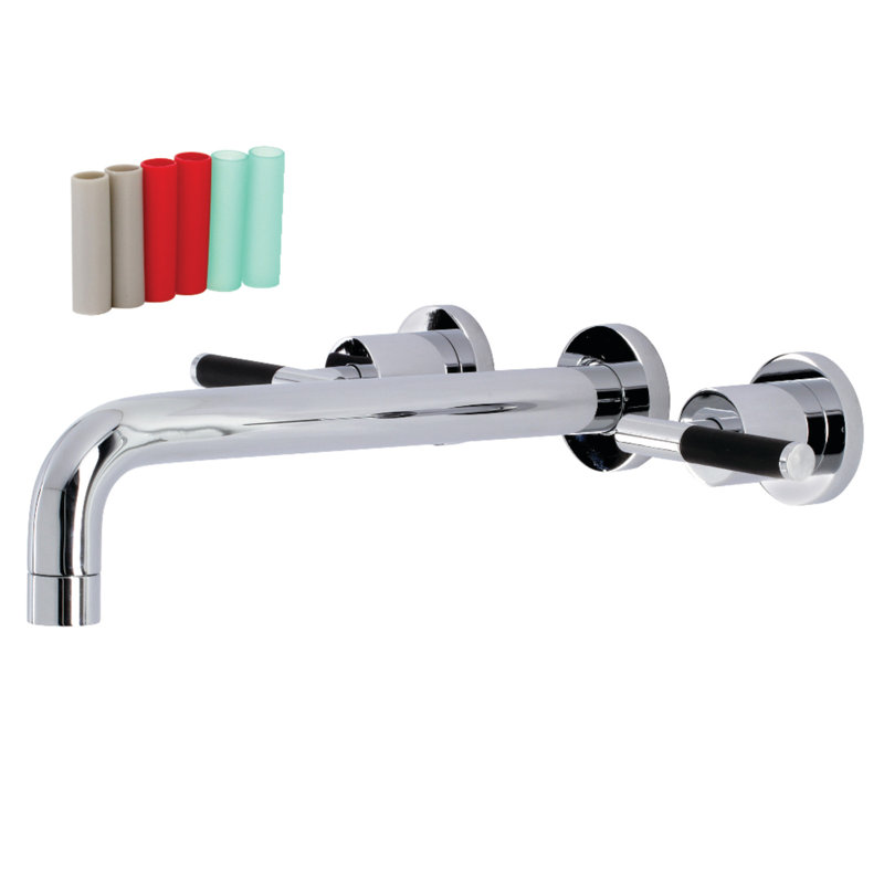 Kingston Brass Kaiser Two-Handle 3-Hole Wall Mount Roman Tub Faucet, Polished Chrome