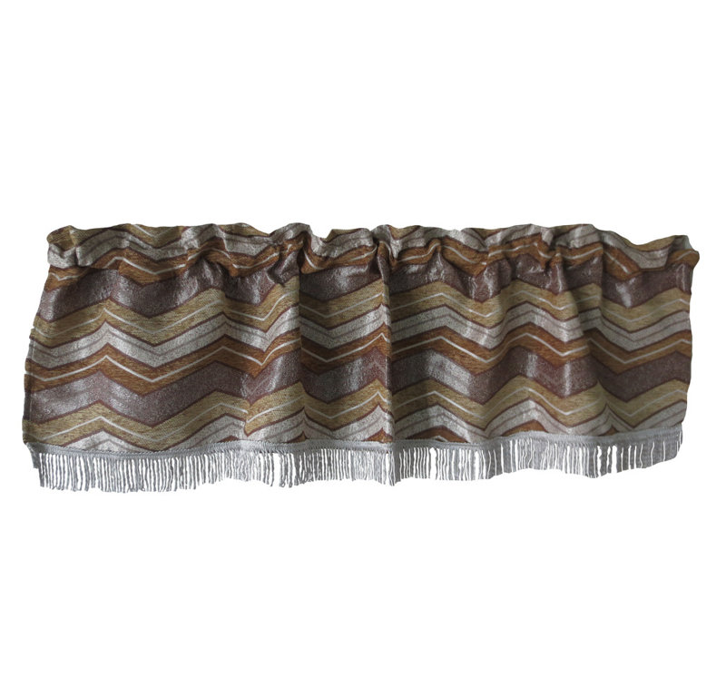 Natumbua Chenille Chevron Tailored Window Valance, Gold