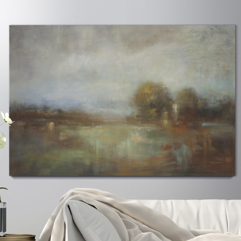 « painters land iii », peinture sur toile tendue, H 27 po x l 18 po x P 1 po