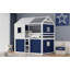 Lit double superposé en bois avec tente-293362429-293362430