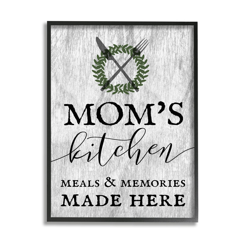 Mom's's Kitchen Repas et souvenirs, Giclée encadrée noir minuit, L 24 po x H 30 po