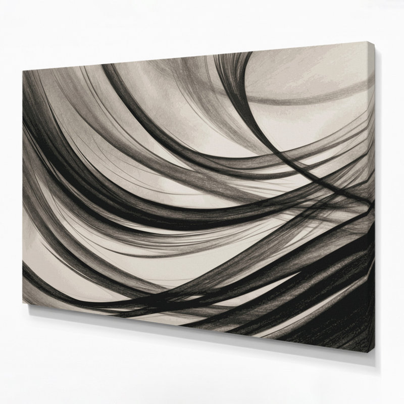 Toile horizontale rayée gris anthracite, H 11 po x l 14 po