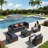 7-Piece Outdoor Patio Seating Group with Cushions-33027972-83265514