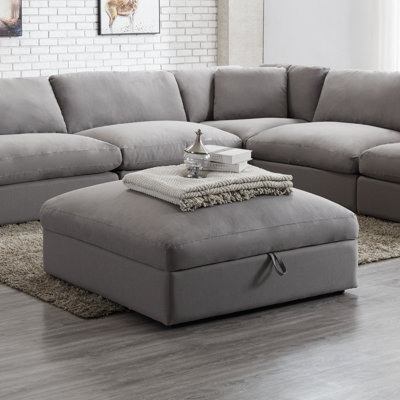 Albirta 45" Wide Square Storage Ottoman with Storage