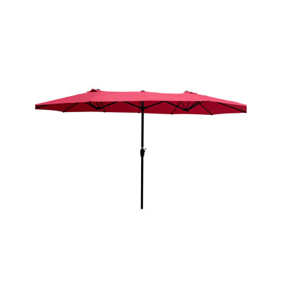 15Ft X 9Ft Double Patio Umbrella - Extra Large Garden Deck Shade With Crank And Wind Vents For Pool Backyard Outdoor Vent