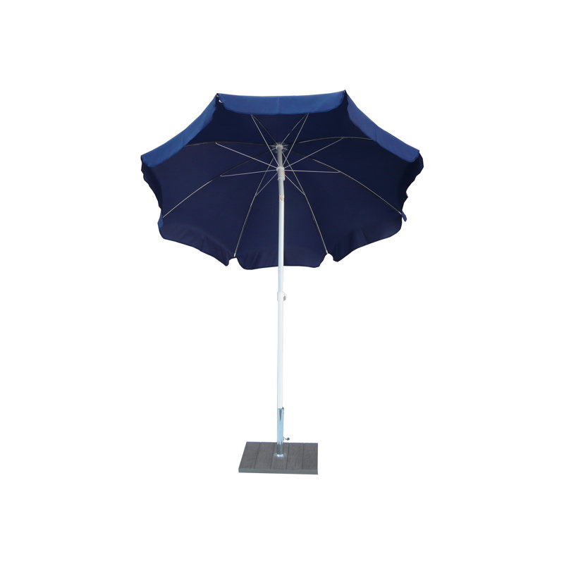 Pepinn 200 cm W X 200 cm D Octagonal Tilt Beach Parasol with Manual Lift, Blue